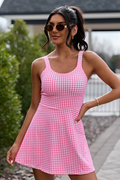 Active State Rosé Gingham Pink Dress