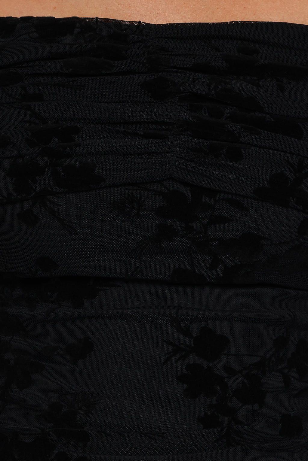 Aerin Off Shoulder Mesh Top - Black