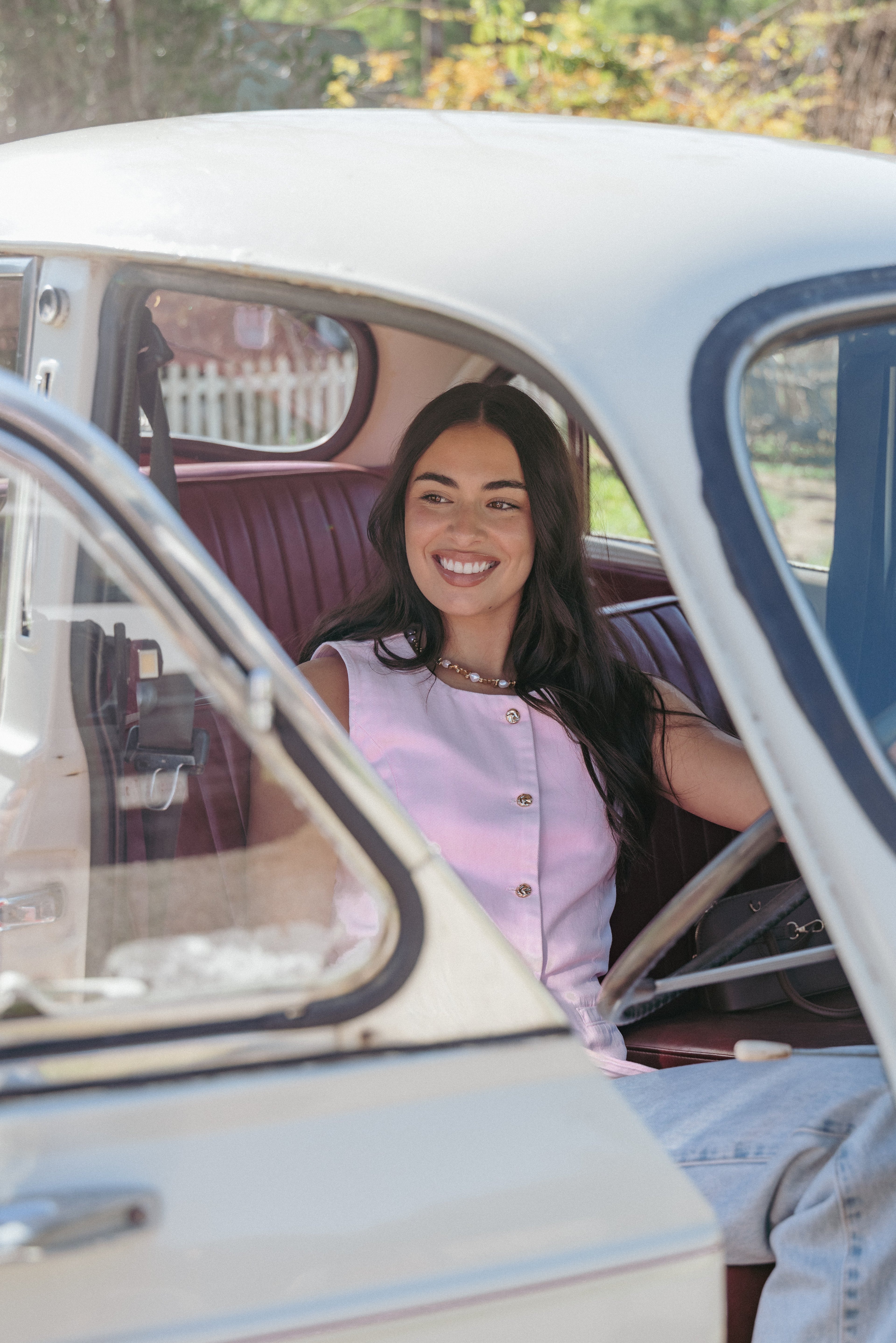 Ailis Denim Vest Top - Dusty Pink