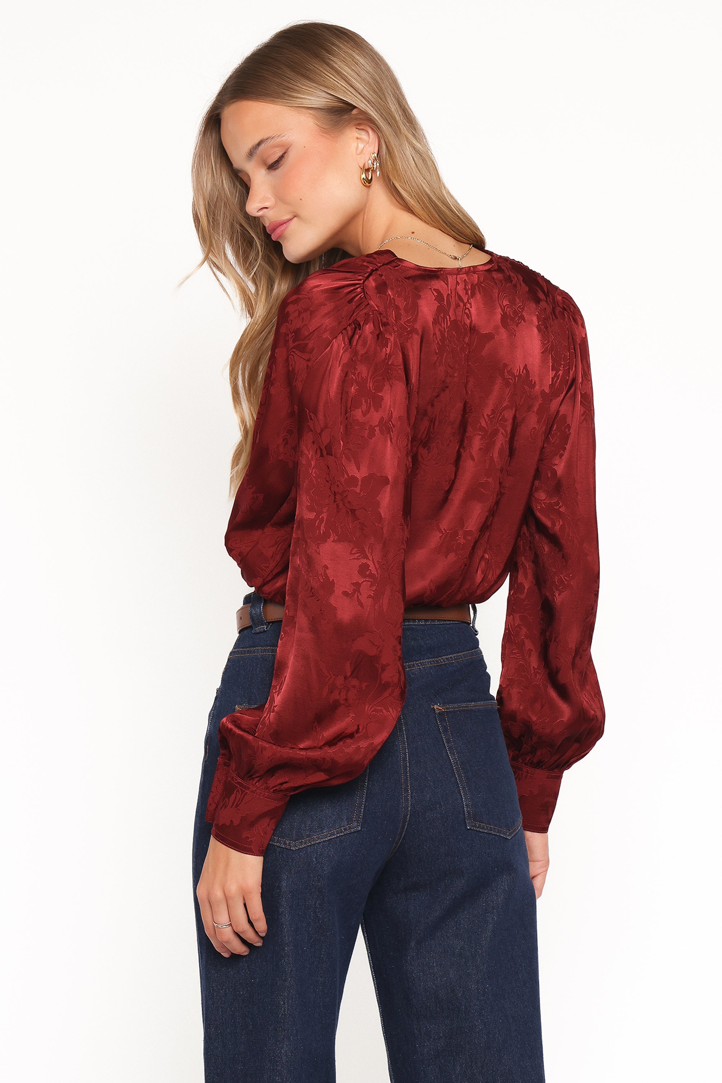 Bowman Cropped Blouse - Wine