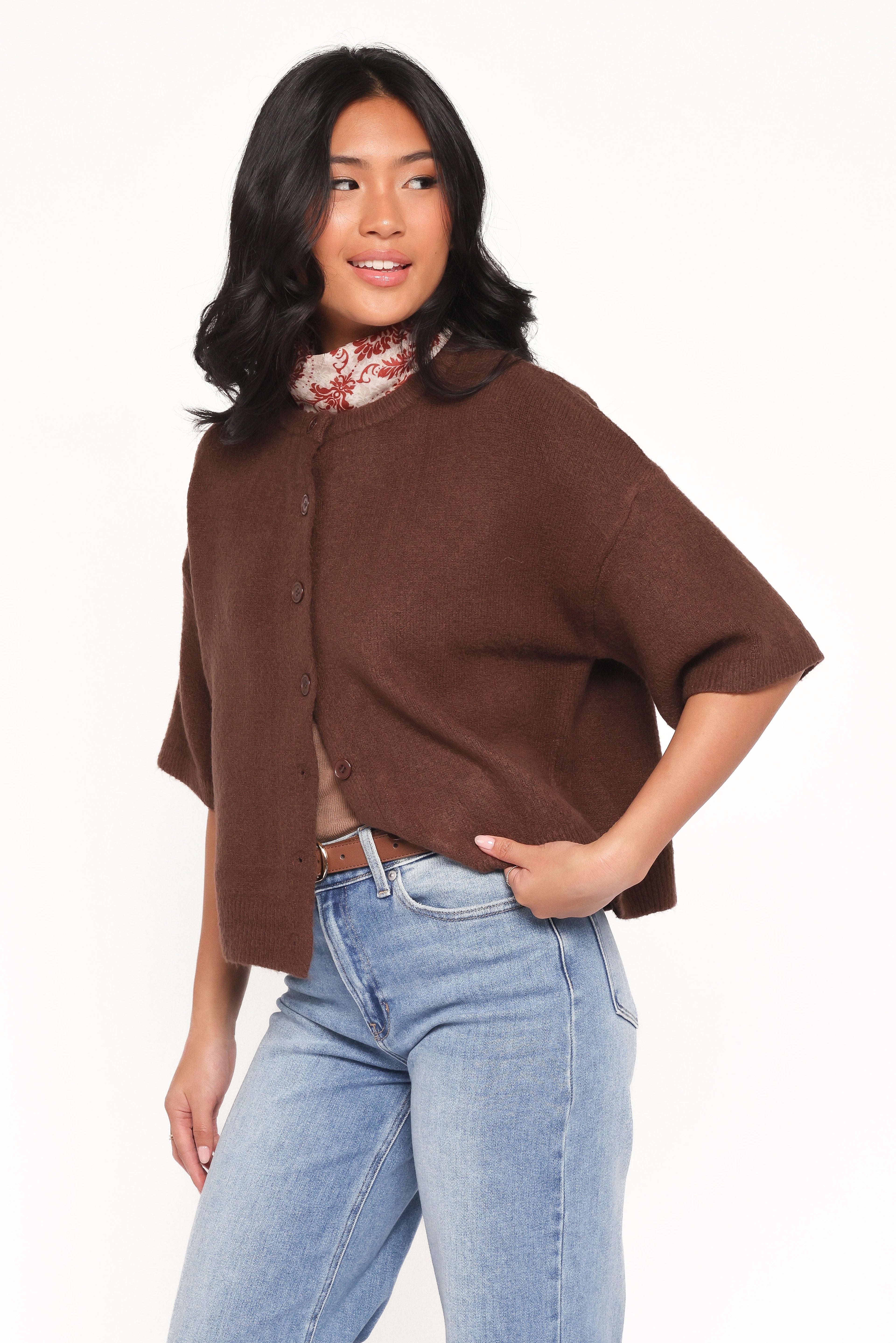 Lilith Knit Top - Chocolate Brown