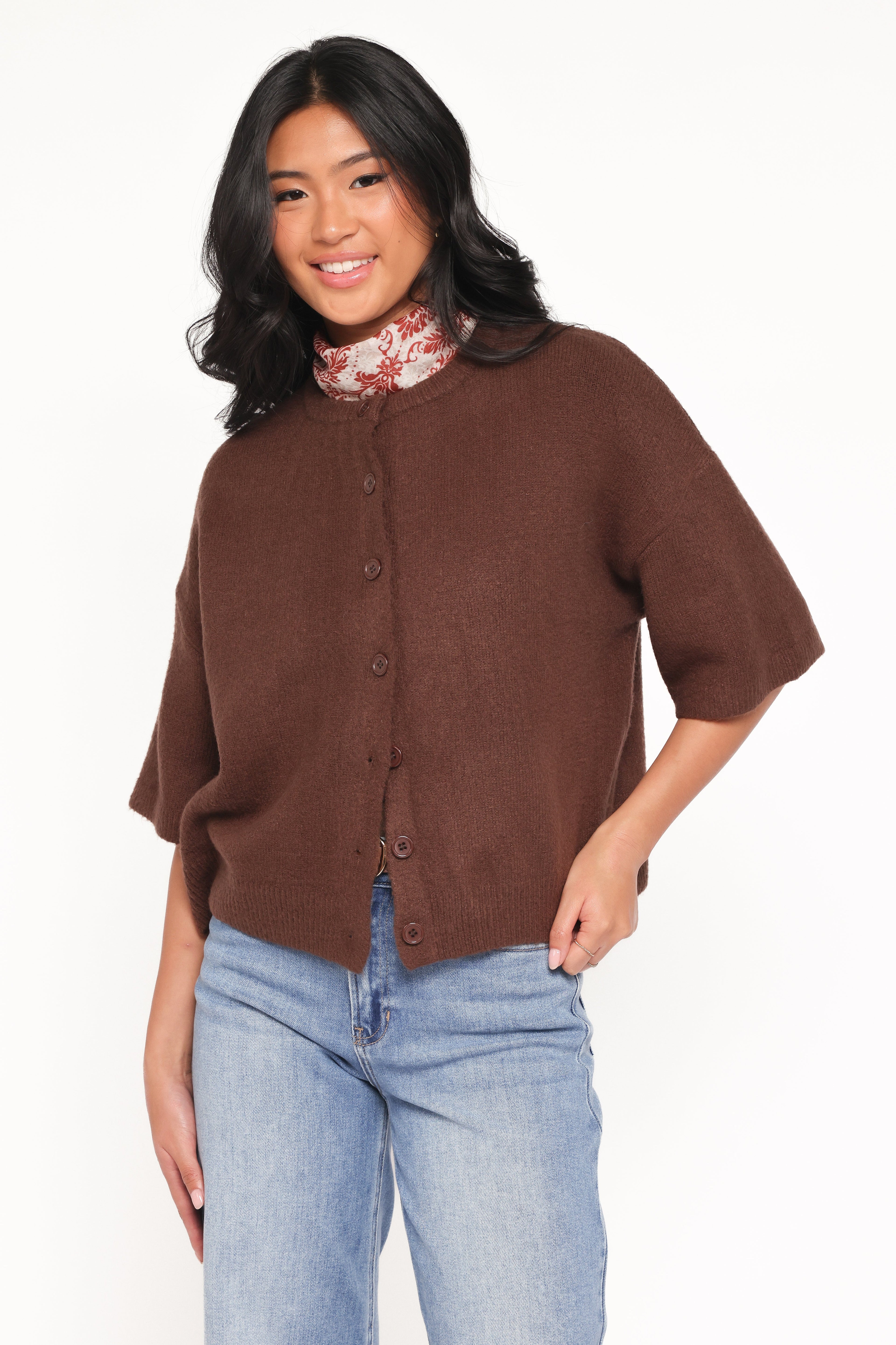 Lilith Knit Top - Chocolate Brown