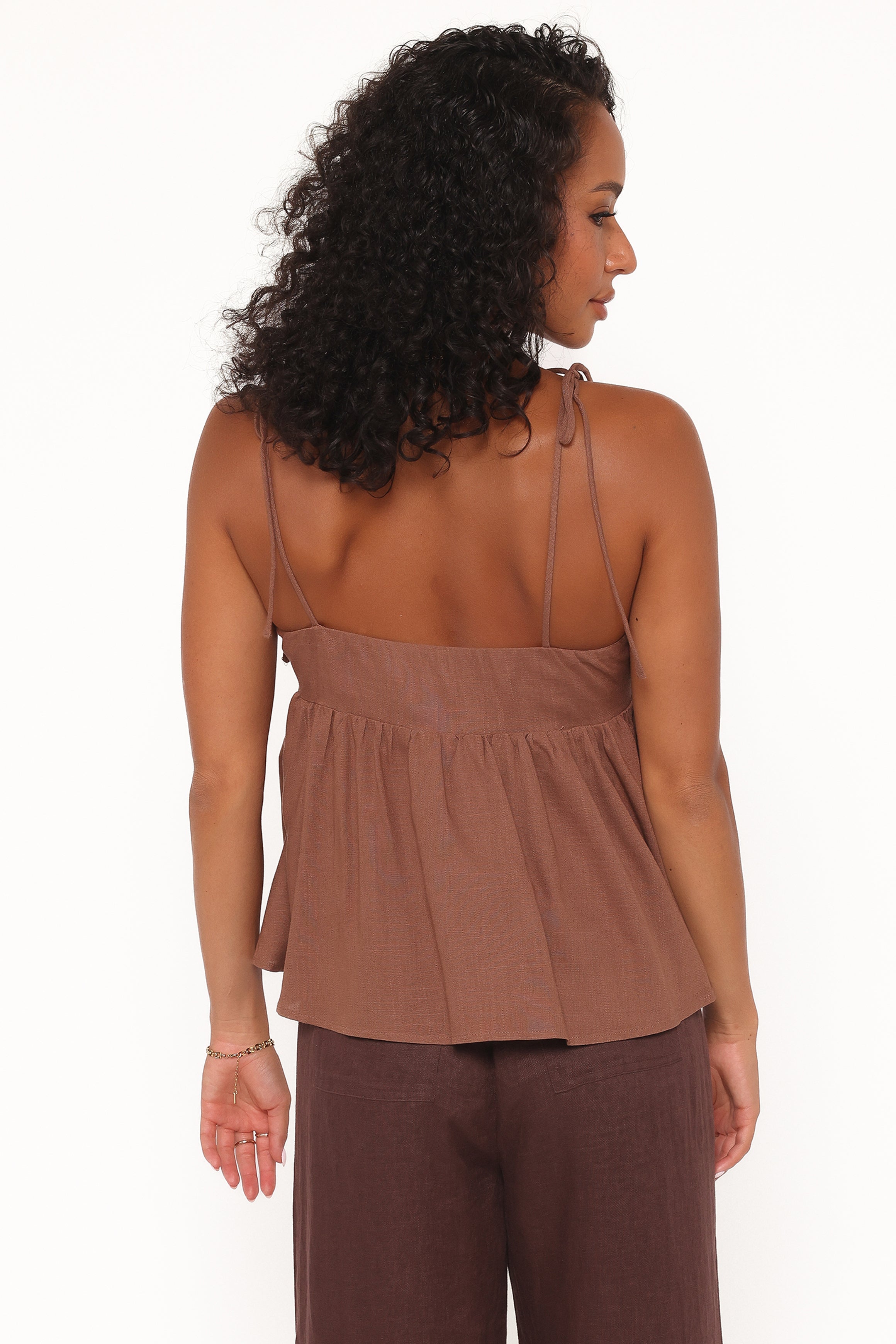 Zephyra Baby Doll Top - Brown